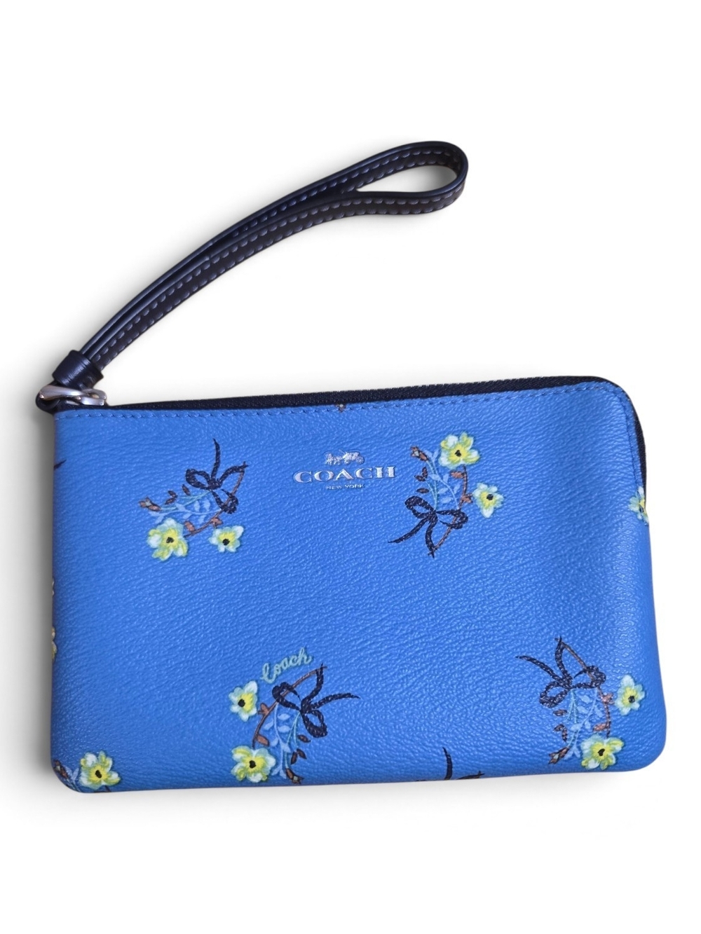 Coach Blue Floral Wristlet